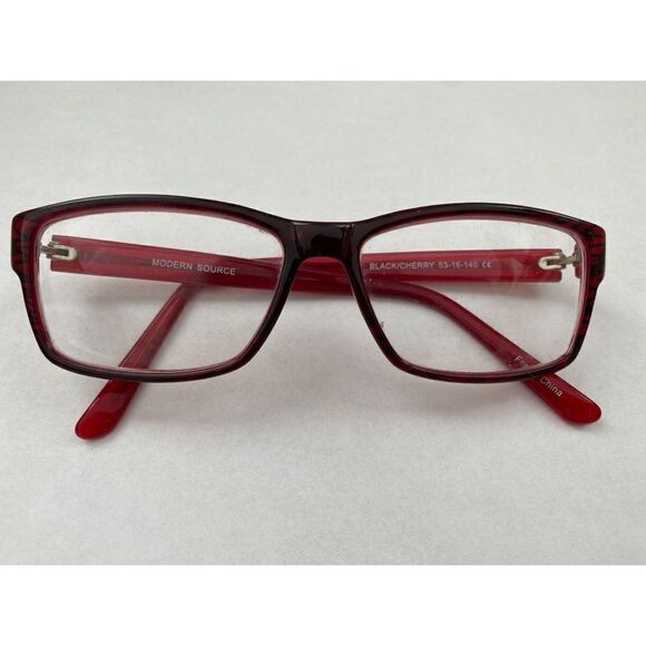 Modern Optical Source Black Cherry Authentic Eyeglasses Frames 53-16-140 - Picture 2 of 6
